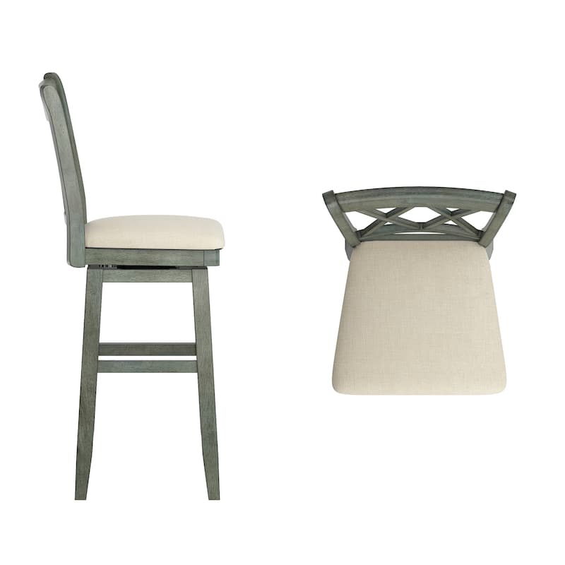 Ronda Double X-Back Wood Swivel Chair