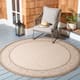 SAFAVIEH Courtyard Laurene Waterproof Patio Backyard Rug - 5'3" x 5'3" Round - Natural/Brown