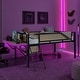 preview thumbnail 9 of 19, Single metal loft bed with rectangular desk, LED lights