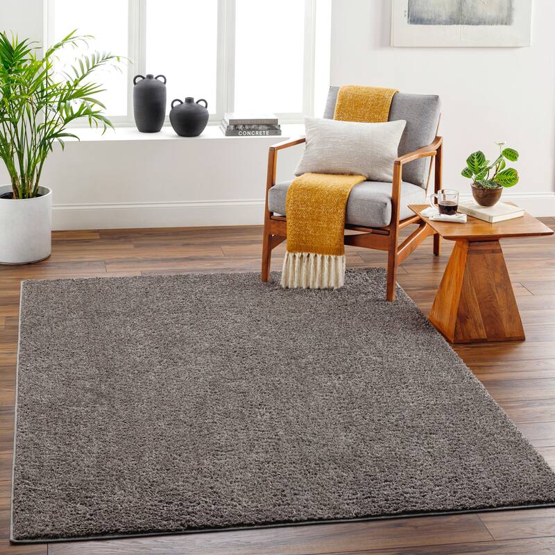 Artistic Weavers Alf Machine Washable Plush Area Rug - 6'7" x 9' - Dark Grey