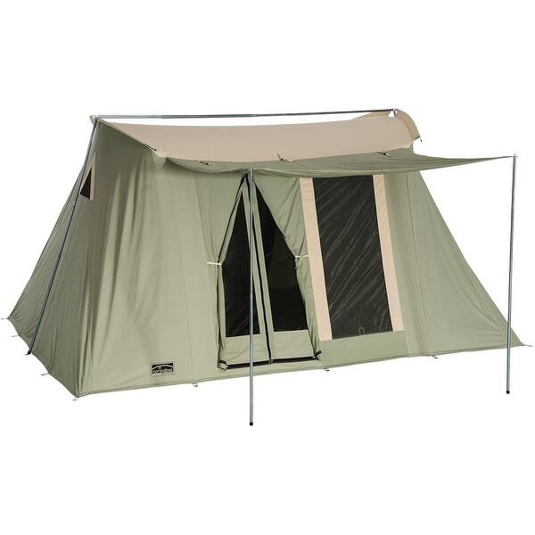 Shop Black Friday Deals On Highline 8 10x14 Foot Canvas Tent Water Tight Cotton Canvas 8 Person Family Camping And Car Camping Tent Green Overstock 31439055