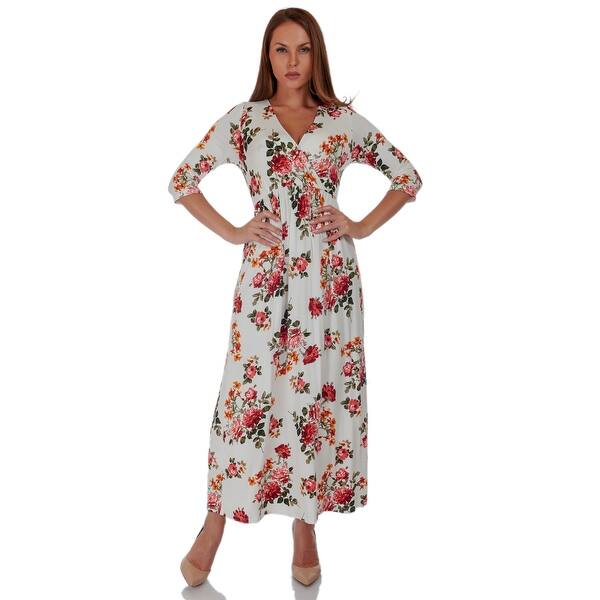 slide 1 of 33, SR Women's Casual Maternity V Neck Wrap Floor Length Maxi Dress