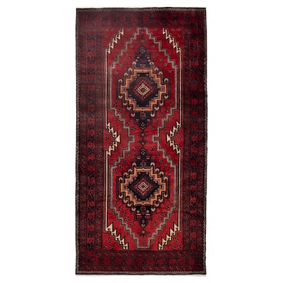 ECARPETGALLERY Hand-knotted Teimani Red Wool Rug - 4'1 x 8'5