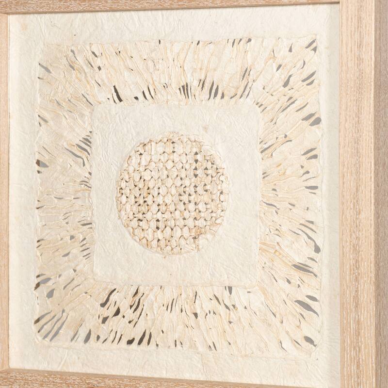 HUJI Handmade Paper Mache Art Shadow Box Desktop Decor With Stand