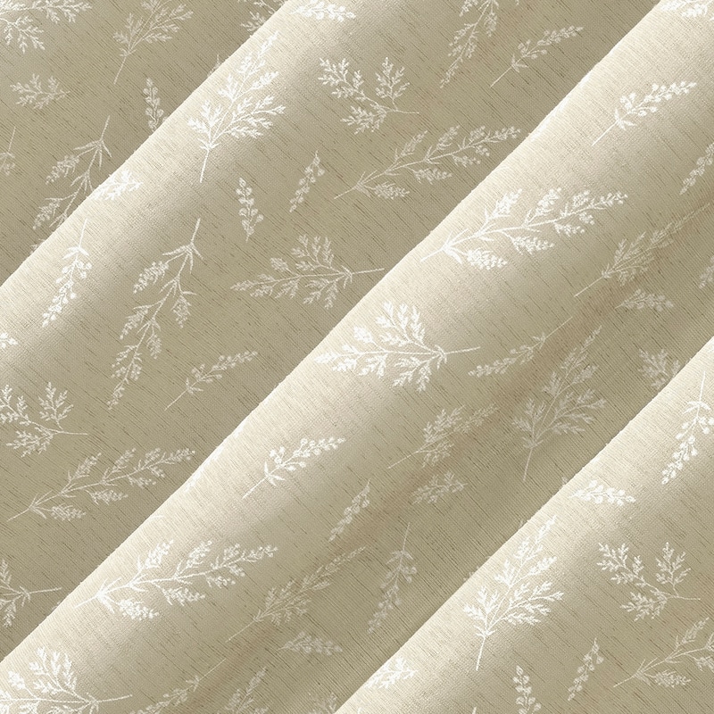 No. 918 Briarwood Delicate Leaf Textured Sheer Rod Pocket 1-Piece Curtain Panel, Single Panel