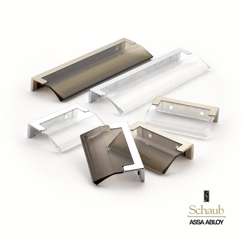 Schaub and Company 324-CL Positano 5-1/16" Center to Center Clear - Signature Satin Brass