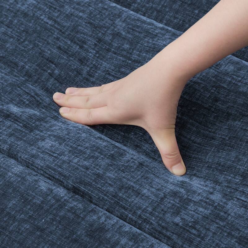 88"W 3-Seater Sofa Chenille Upholstered Couch Modern Loveseat Sofa Wooden Frame Sofa for Living Room