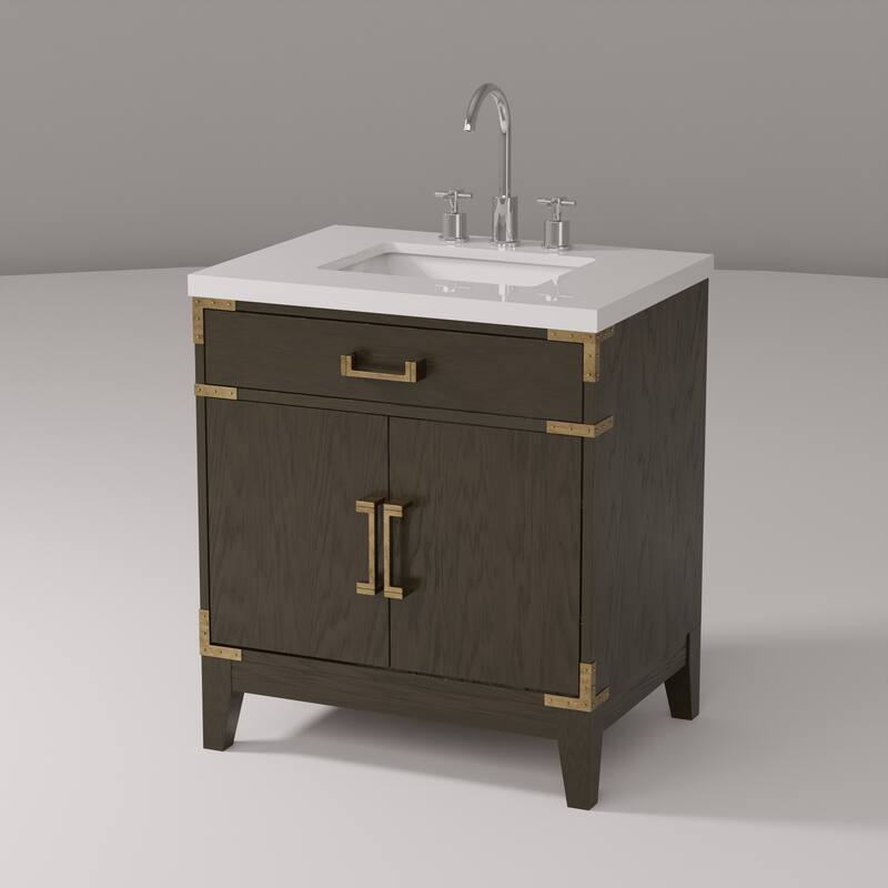 Laurel Bath Vanity Cultured Marble Top, Sink and Faucet
