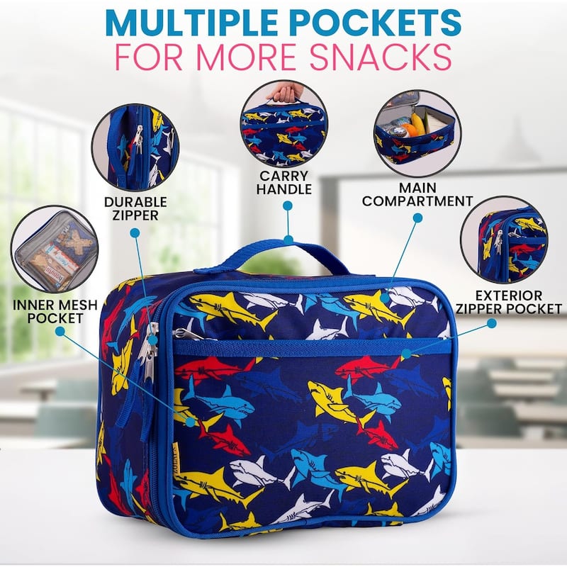 Zulay Kitchen Kids Insulated Lunch Bag with Spacious Compartment and Built-In Handle