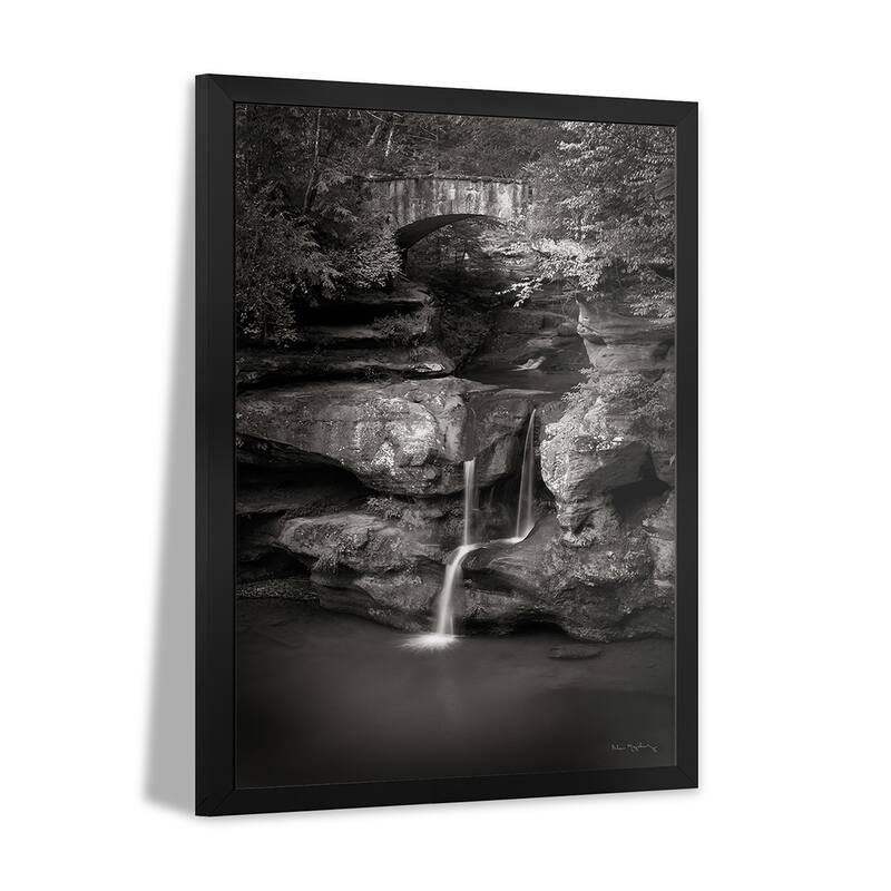 Upper Falls Old Mans Cave BW Premium Framed Poster by Alan Majchrowicz