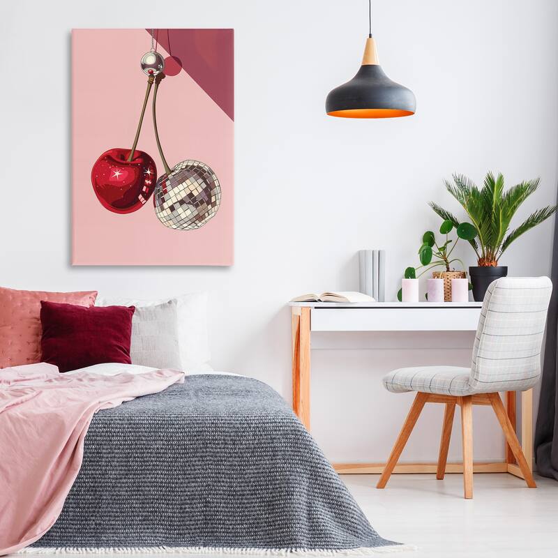 Stupell Dazzling Disco Cherries Canvas Wall Art Design By LSR Design Studio