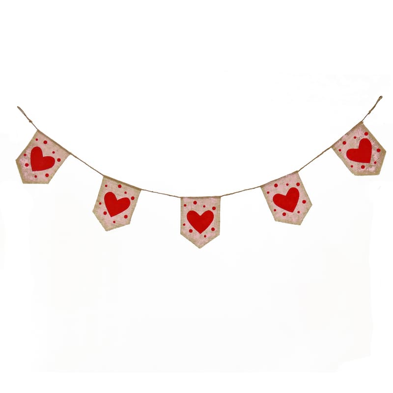 National Tree Company 6 ft. Valentine's Red Hearts and Dots Garland - 6 ft