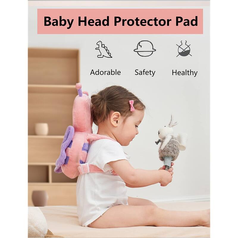 Toddler Baby Head Protection Cushion Cute Baby Walker Head Protector Toddler Adjustable Cartoon Back Protection Pillow