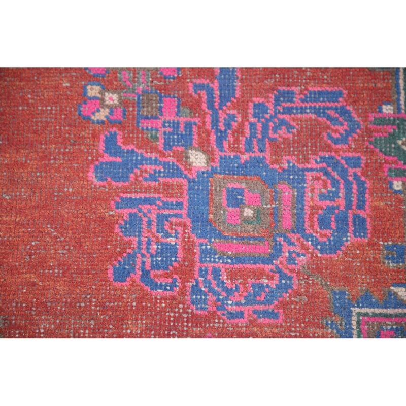 Hand Knotted Oriental 100% Wool Carpet Traditional Medallion Red Tabriz Runner Rug - 10' 4'' X 4' 4''