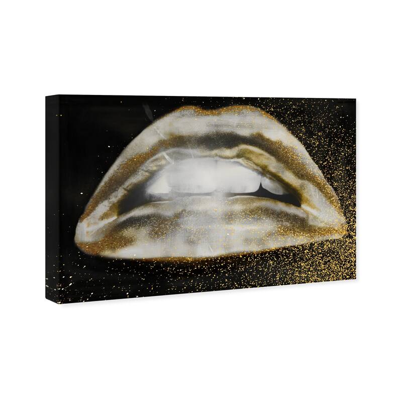 Wynwood Studio Canvas Fashion and Glam Kiss Caviar - Custom Black and Wall Art Canvas Print