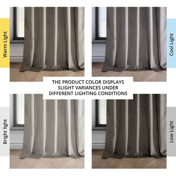 dimension image slide 20 of 21, Exclusive Fabrics Heritage Plush Velvet Room Darkening Curtains (1 Panel) Luxury Velvet Curtains for Bedroom & Living Room.