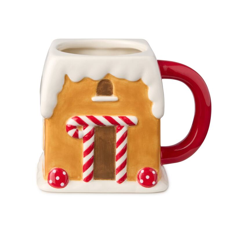 Certified International Santa's Retro Christmas Set of 4 3-D Mugs 16 oz Assorted Designs