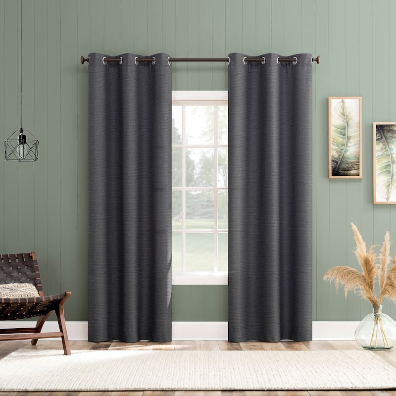 No. 918 Landon Textured Semi-Sheer Grommet 1-Piece Curtain Panel, Single Panel