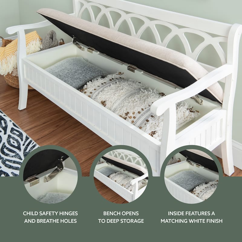 Linon Elliana Flip Top Entryway Storage Bench