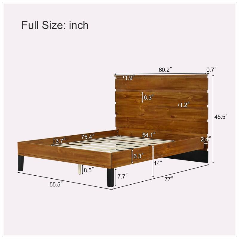 Modern Platform Bed with Headboard Design