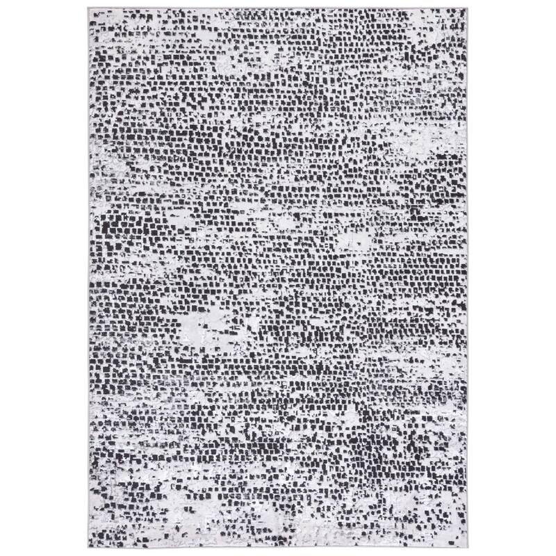 SAFAVIEH Amelia Valvi Modern Abstract Rug - 6'7" Square - Charcoal/Grey