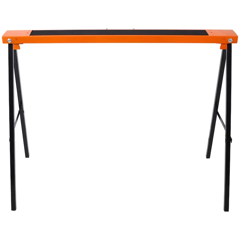 Saw Horses 2 Pack, Folding Portable Work Horse with Fast Open Legs, Convenient Handle, Heavy Duty Steel Sawhorse for Garage