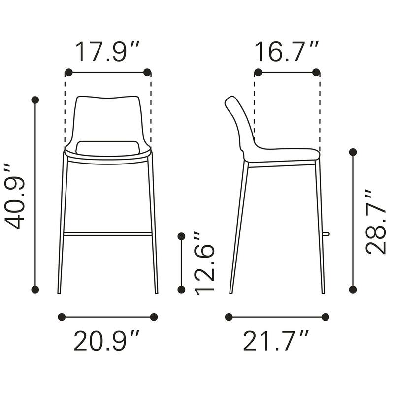 Barstool (Set of 2) - 20.9" W x 21.7" D x 40.9" H