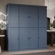 preview thumbnail 43 of 57, Palace Imports 65" 100% Solid Wood Shaker Pantry Cabinet Antique Blue