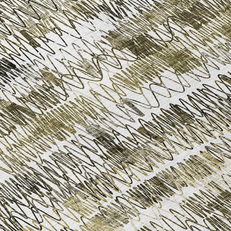 Machine Washable Indoor/ Outdoor Chantille Abstract Zig Zag Rug