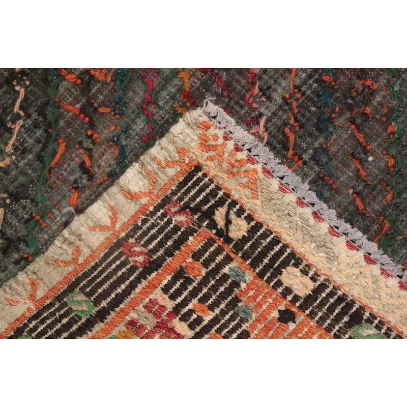 Hand Woven Oriental 100% Wool Carpet Southwestern Tribal Multi-Colored Kilim Area Rug - 9' 2'' X 5' 8''