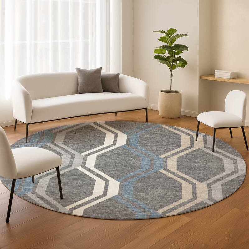 Machine Washable Indoor/ Outdoor Contemporary Dimensions Chantille Rug