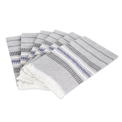 Novica Handmade Culinary Inspiration In Grey Cotton Napkins (Set Of 6)