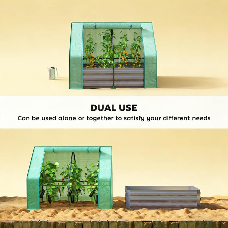 2-in-1 Raised Planter Greenhouse, Raised Garden Bed Planter Raised Bed