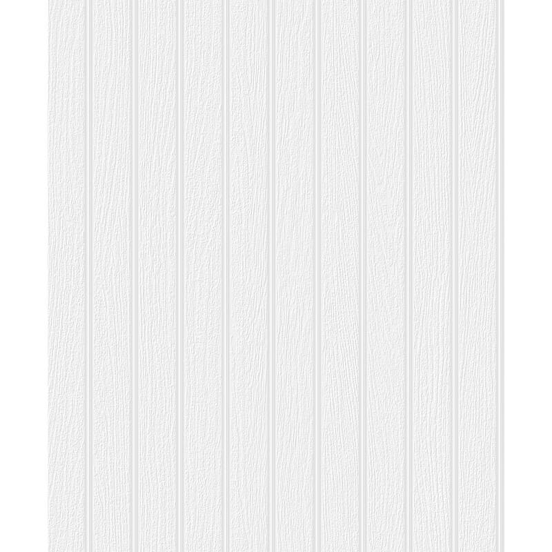Seabrook Designs Off-White Faux Beadboard Paintable Unpasted Wallpaper - 20.9 in. W x 33 ft. L - 20.9 in. W x 33 ft. L - Off-White