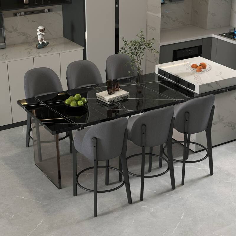 set of 4 Upholstered Counter Height Bar Stools