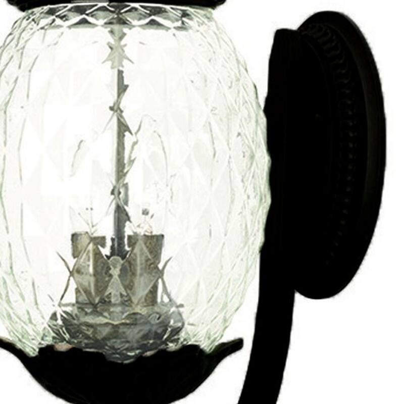 Glass Pineapple Lantern Flush Mount Light Aluminum Dimmable - 12.50” x 9.50” x 21.75” (D x W x H)
