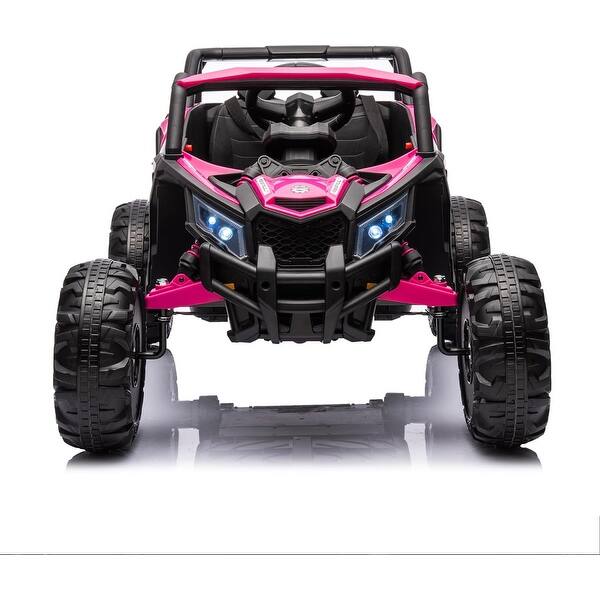 slide 2 of 5, 12V Ride On Car with Remote Control Battery Powered Vehicles Electric Ride On UTV Toys with USB Port Music Light 5-7 Years - Pink - Assembly Required