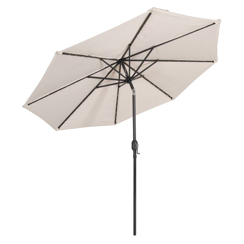 CorLiving 9ft Patio Umbrella with Lights, Tilting
