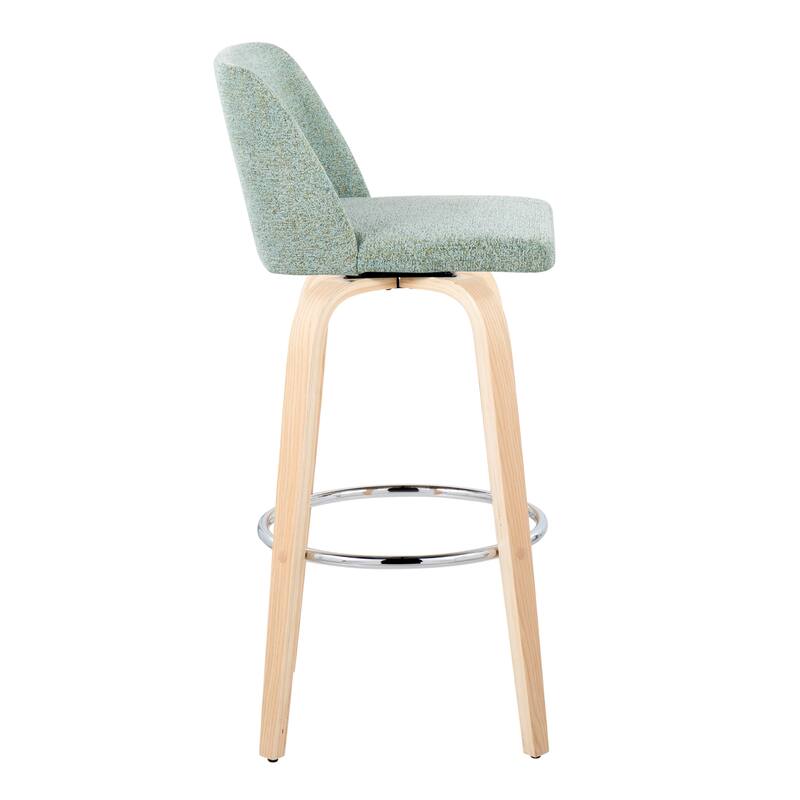 Carson Carrington Vallberga 30" Fixed-Height Bar Stool with Natural Wood Base (Set of 2)