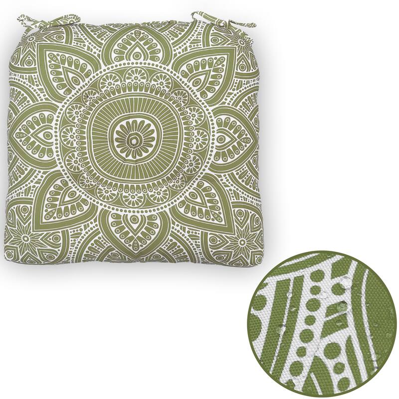 Waterproof Indoor Outdoor Chair Seat Pads Cushion – 19x19 Inches with ties | Set of 2