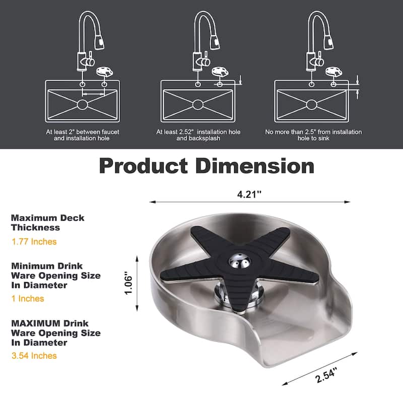 Metal Glass Rinser for Kitchen Sink