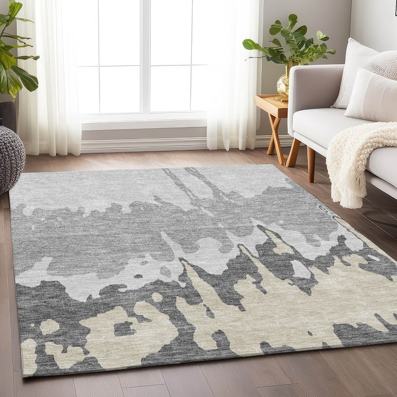 Premium Washable Super Soft Modern Drama Mayfield Rug - Gray - 9' x 12'