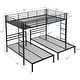 preview thumbnail 5 of 16, Full over Twin & Twin Size Metal Bunk Bed, Equipped with Stairs and Safety Barriers
