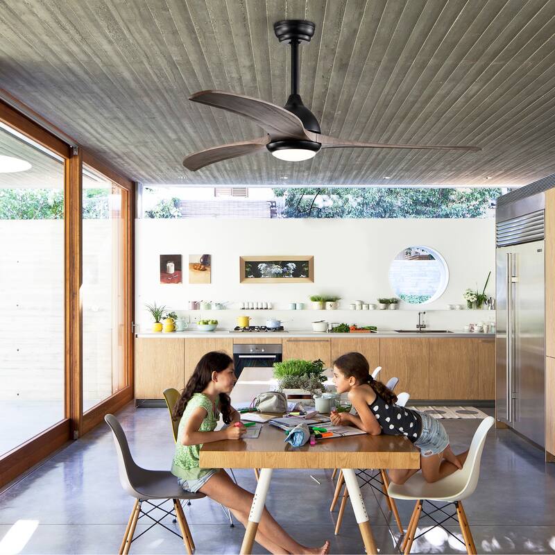 52" Ceiling Fan,Indoor Outdoor Ceiling Fan With Light with Remote Control, Noiseless Reversible Motor,6 Speed,3 Color