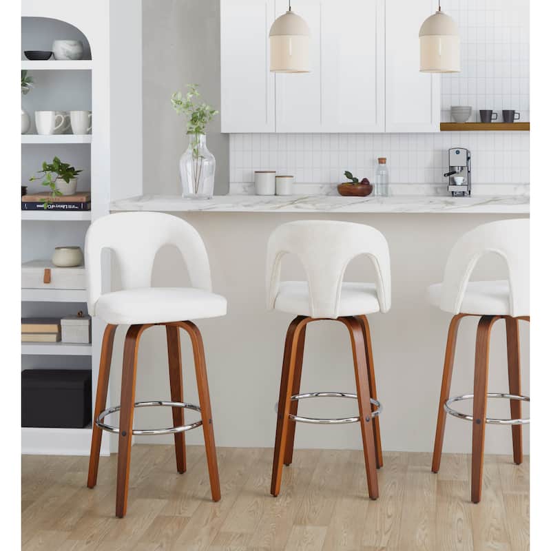 Ava Upholstered 30" Fixed-Height Counter Stool - Set of 2