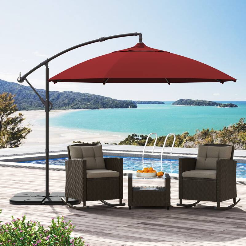 Corvus Vera 10-foot Offset Cantilever Hanging Canopy Patio Umbrella