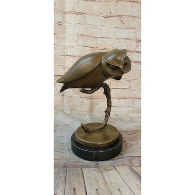 Modern Art Abstract Owl Bird Sculpture Statue Figure On Marble Base 10 Inches X 10 Inches