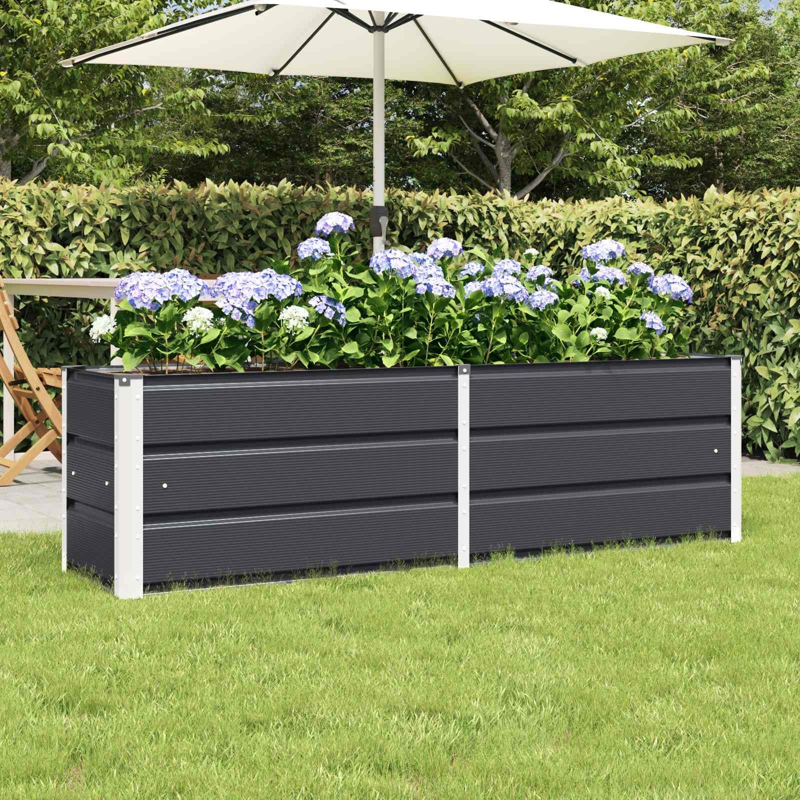vidaXL Planter in Steel - 39.37 x 15.75 x 17.72"