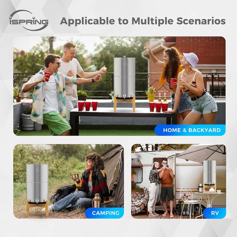 iSpring FDGF2 Activated Carbon Water Filter for iSpring DGF2 Gravity-fed Stainless Steel Countertop Water Filter System