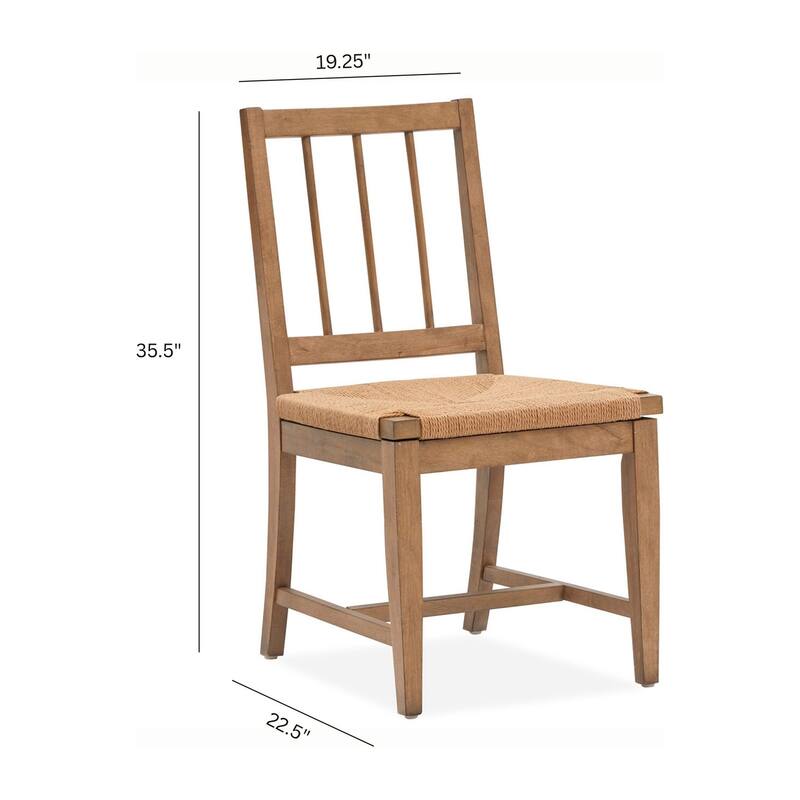Magnussen Home Lindon Belgian Wheat Paper Cord Side Chair Two Pack - 19.25''W x 22.5''D x 35.5''H